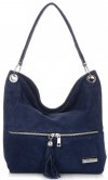 GEANȚĂ DIN PIELE shopper bag Vittoria Gotti bleumarin V3821