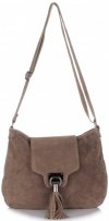 GEANȚĂ DIN PIELE tip poștaș Genuine Leather maro pământiu 4022