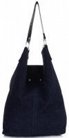 GEANȚĂ DIN PIELE shopper bag Vittoria Gotti bleumarin V3292C