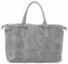 GEANȚĂ DIN PIELE cufăr Genuine Leather gri 1175