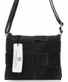 GEANȚĂ DIN PIELE tip poștaș Vittoria Gotti negru V2378