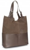 GEANȚĂ DIN PIELE shopper bag Genuine Leather maro pământiu 605