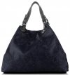 GEANȚĂ DIN PIELE shopper bag Genuine Leather bleumarin 898G