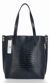 GEANȚĂ DIN PIELE shopper bag Vittoria Gotti bleumarin VG803