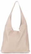 GEANȚĂ DIN PIELE shopper bag Vittoria Gotti bej V3L