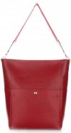 GEANȚĂ DIN PIELE shopper bag Genuine Leather vișiniu K26