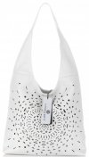 GEANȚĂ DIN PIELE shopper bag Vittoria Gotti alb V31