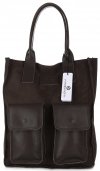 GEANȚĂ DIN PIELE shopper bag Vittoria Gotti ciocolatiu V27A
