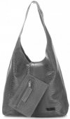 GEANȚĂ DIN PIELE shopper bag Vittoria Gotti gri V8804