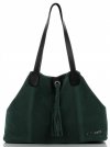 GEANȚĂ DIN PIELE shopper bag Vittoria Gotti verde de sticlă V3076