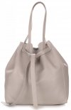 GEANȚĂ DIN PIELE shopper bag Genuine Leather gri deschis 1158