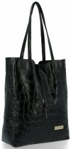 GEANȚĂ DIN PIELE shopper bag Vittoria Gotti negru V299COCO