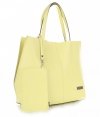 GEANȚĂ DIN PIELE shopper bag Vittoria Gotti verde de limetă V8
