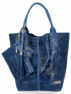 GEANȚĂ DIN PIELE shopper bag Vittoria Gotti denim B15