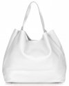 GEANȚĂ DIN PIELE shopper bag Vittoria Gotti alb V230