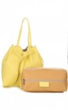 GEANȚĂ DIN PIELE shopper bag Genuine Leather verde de limetă 1158
