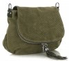 GEANȚĂ DIN PIELE tip poștaș Genuine Leather verde de sticlă A20E