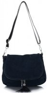 GEANȚĂ DIN PIELE tip poștaș Genuine Leather bleumarin A20E