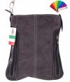 GEANȚĂ DIN PIELE tip poștaș Genuine Leather gri 444