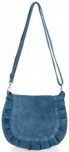 GEANȚĂ DIN PIELE tip poștaș Vittoria Gotti denim V5998