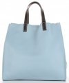 GEANȚĂ DIN PIELE universală Genuine Leather albastru deschis 691756