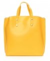 GEANȚĂ DIN PIELE shopper bag Genuine Leather galben 6047