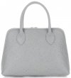 GEANȚĂ DIN PIELE cufăr Genuine Leather gri deschis 80032