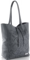 GEANȚĂ DIN PIELE shopper bag Vittoria Gotti gri V299F