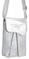GEANȚĂ DIN PIELE universală Vittoria Gotti argint V6256C