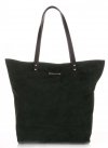 GEANȚĂ DIN PIELE shopper bag Vittoria Gotti verde de sticlă V915