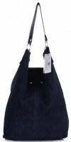 GEANȚĂ DIN PIELE shopper bag Vittoria Gotti bleumarin V3292C
