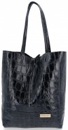 GEANȚĂ DIN PIELE shopper bag Vittoria Gotti bleumarin V299COCO