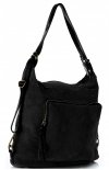 GEANȚĂ DIN PIELE rucsac Vittoria Gotti negru V1670C