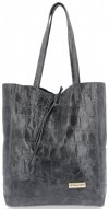 GEANȚĂ DIN PIELE shopper bag Vittoria Gotti gri V299COCO