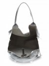 GEANȚĂ DIN PIELE shopper bag Genuine Leather argint 555