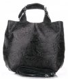 GEANȚĂ DIN PIELE shopper bag Genuine Leather verde de sticlă K216