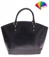 GEANȚĂ DIN PIELE shopper bag Genuine Leather negru 11A