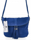 GEANȚĂ DIN PIELE tip poștaș Vittoria Gotti cobalt DB20