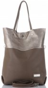 GEANȚĂ DIN PIELE shopper bag Vittoria Gotti maro pământiu V6538
