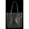 GEANȚĂ DIN PIELE shopper bag Vittoria Gotti verde de sticlă VG803