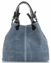 GEANȚĂ DIN PIELE shopper bag Vittoria Gotti indigo V2L