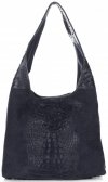 GEANȚĂ DIN PIELE shopper bag Vera Pelle bleumarin A1