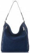 GEANȚĂ DIN PIELE shopper bag Vittoria Gotti bleumarin V3368