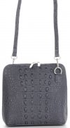 GEANȚĂ DIN PIELE tip poștaș Genuine Leather gri 218