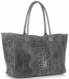 GEANȚĂ DIN PIELE cufăr Genuine Leather gri 80042