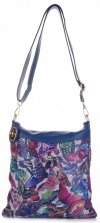 GEANȚĂ DIN PIELE tip poștaș Genuine Leather bleumarin 14