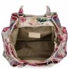 Geantă Din Piele La Modă Tip Cufăr Cu Flori 515-F Bej/Roz