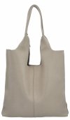 Geantă din Piele Italiană Shopper Bag cu Portfard 165 Bej