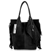 GEANȚĂ DIN PIELE shopper bag Vittoria Gotti negru B16