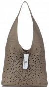 GEANȚĂ DIN PIELE shopper bag Vittoria Gotti maro pământiu V31